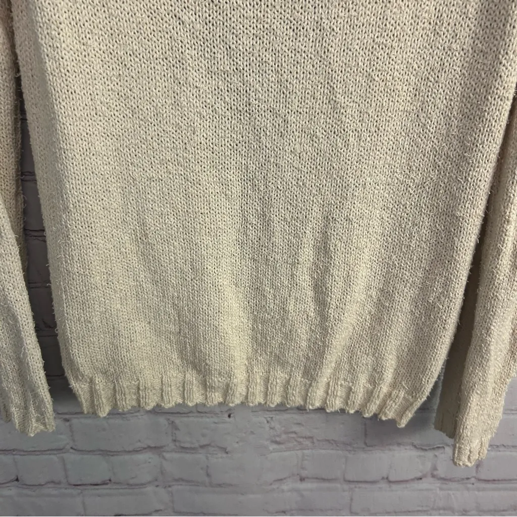 Angel of the North knit colorful retro chic pullover sweater beaded Medium artsy - Image 5