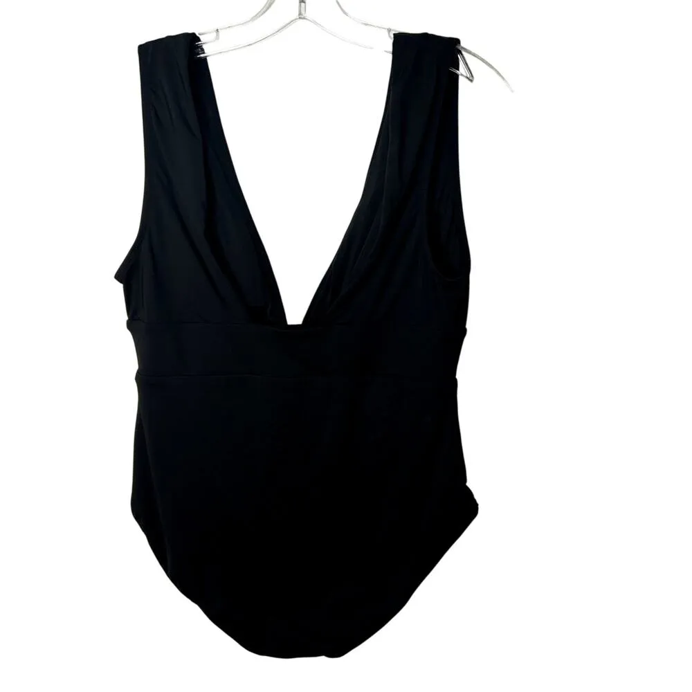 Andie Mykonos Plunge One Piece Swimsuit Womens Size XL Black - Image 3