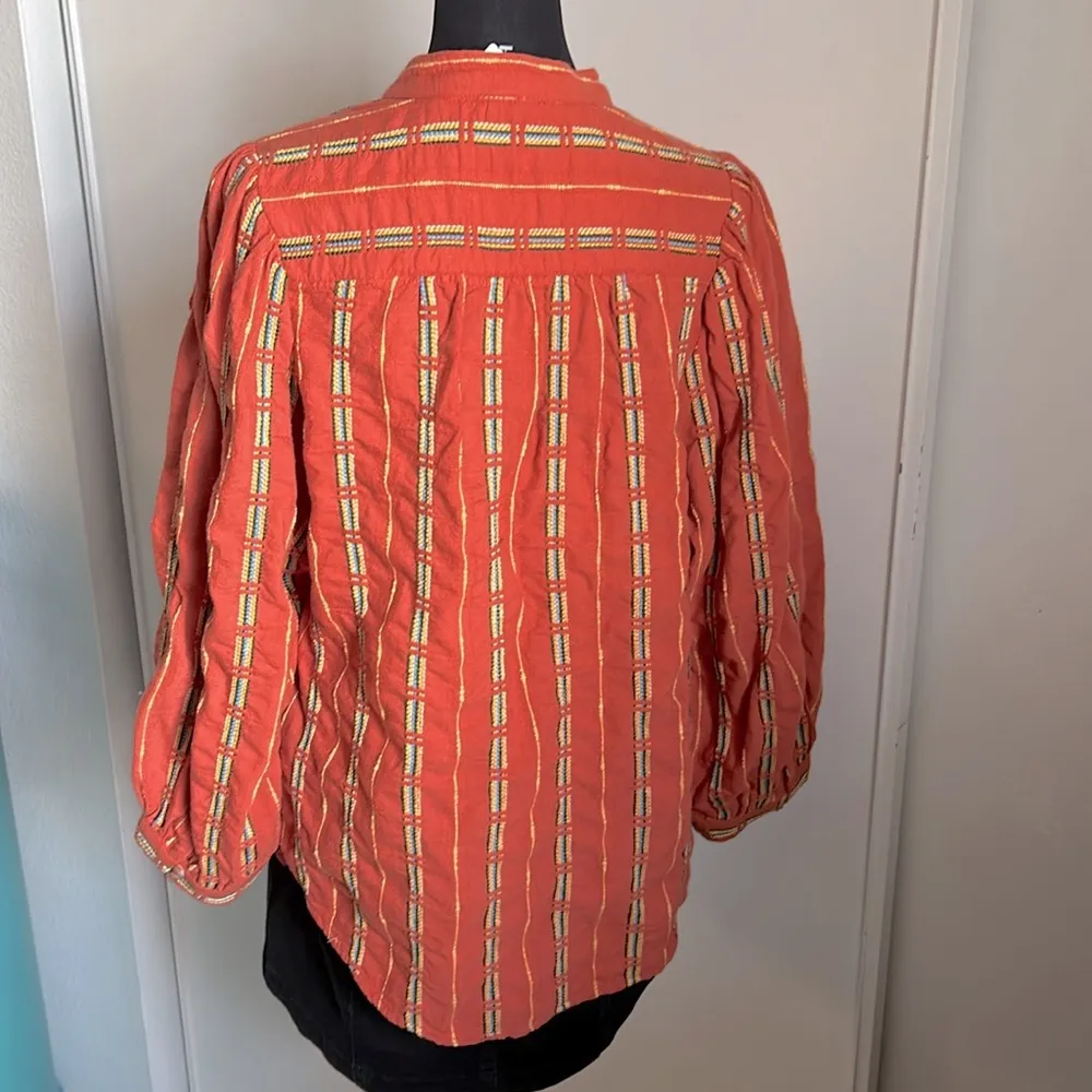 Anthropologie’s Pilcro The Bella Femme Button Down Bat Wing Embroidered Blouse - Image 8