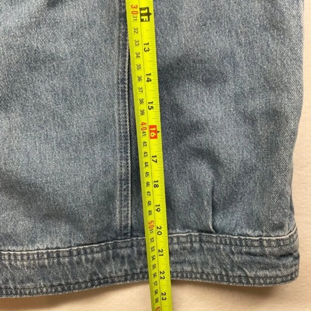 NWT Sezane denim FAYE JACKET vest Light Blue SZL run small bust39 - Image 6