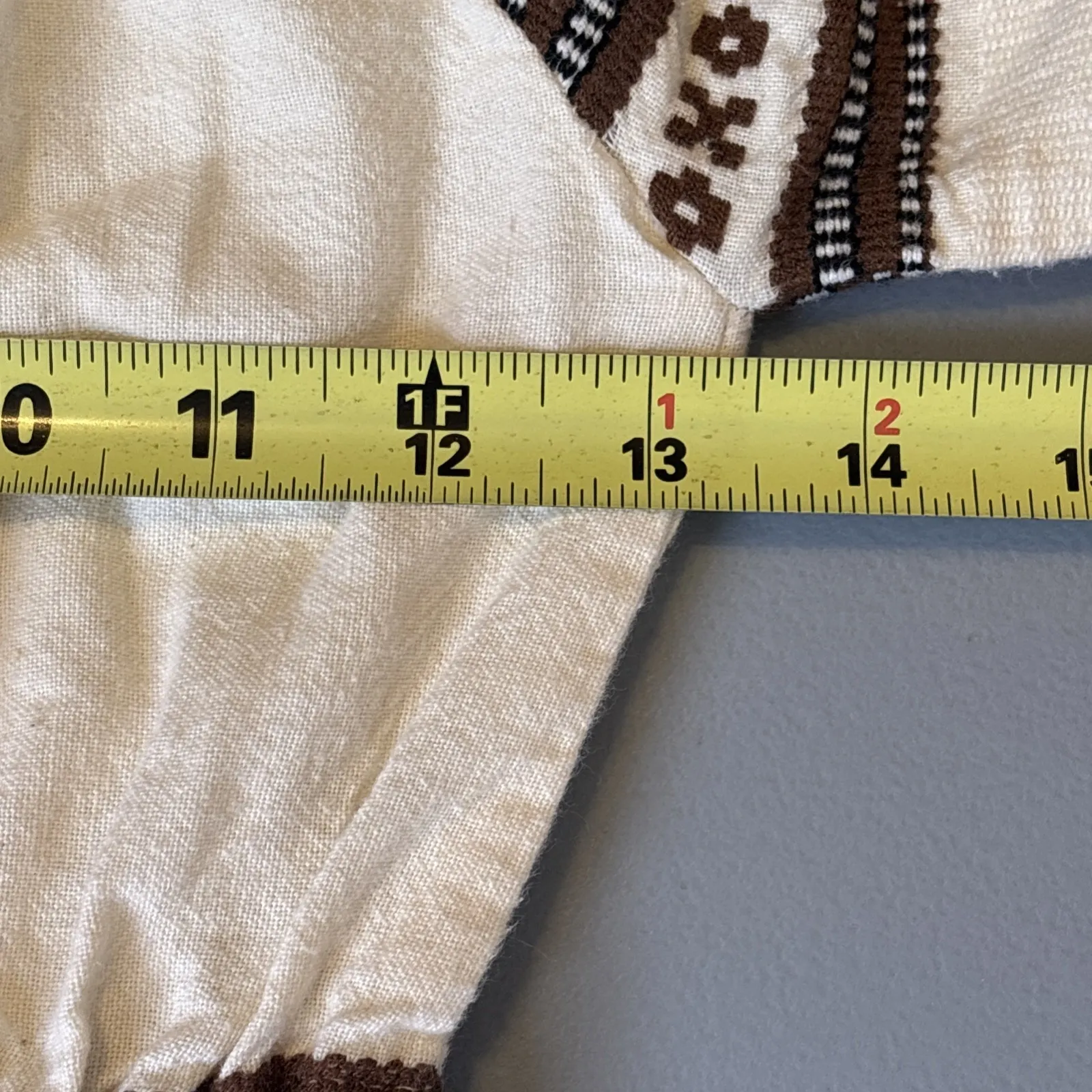 Vtg Haracopoulos Dress Sz 1 Handwoven Maxi Ivory 70s Hippie Flower Child Boho - Image 8