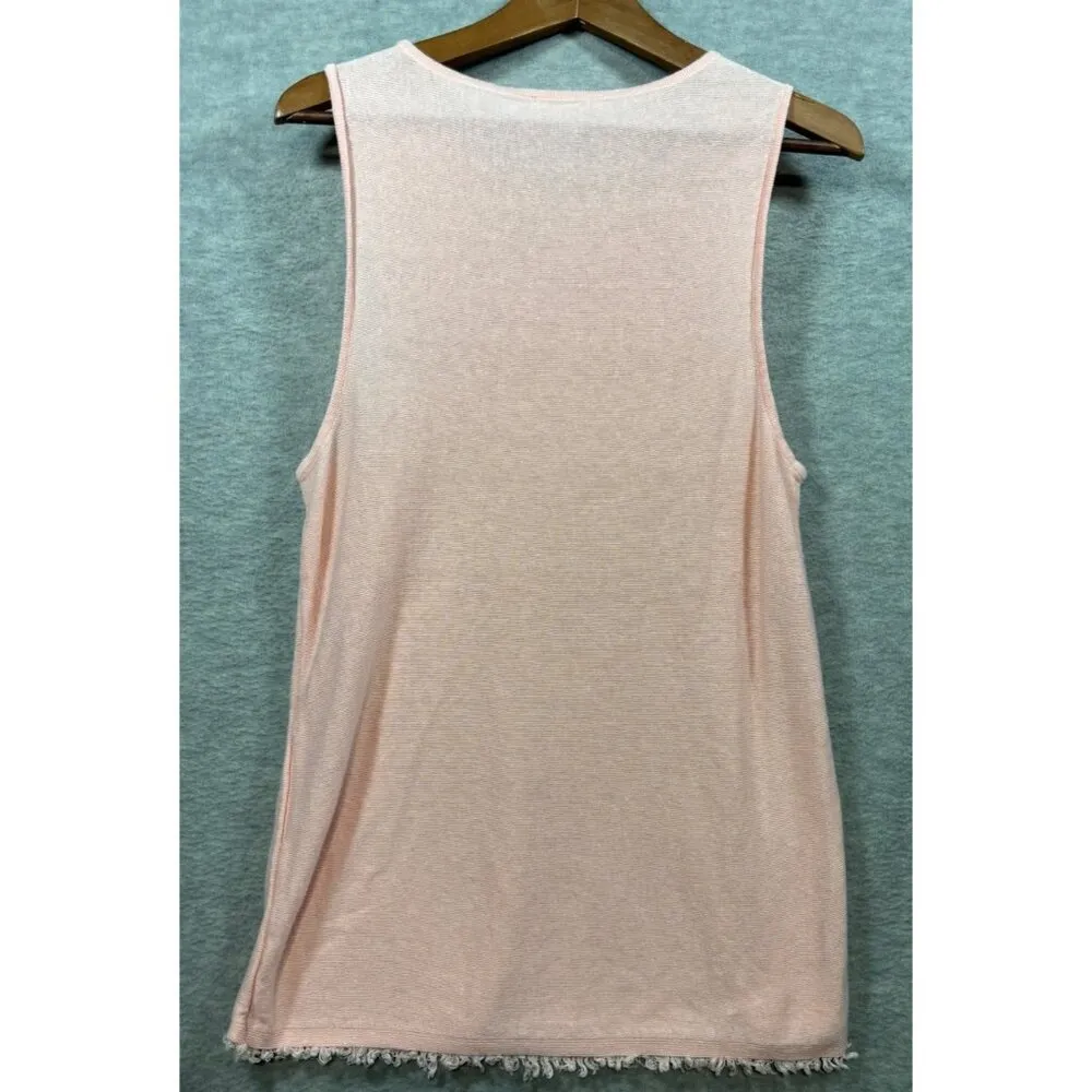 J Jill Tank‎ Top L Pink Sleeveless Linen Rayon Summer Casual Size L - Image 5