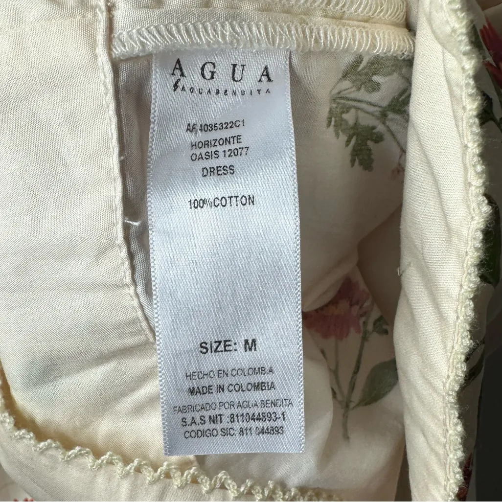 AGUA BY AGUA BENDITA Horizonte Oasis Mini Dress In Floral Print Size Medium Red - Image 9