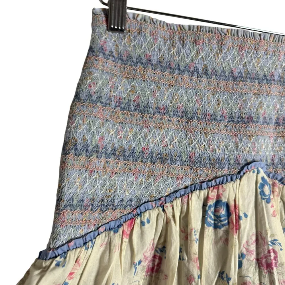 LoveShackFancy Sansom Anguilla Floral Print Two Piece Top Mini Skirt Set Sz S - Image 8