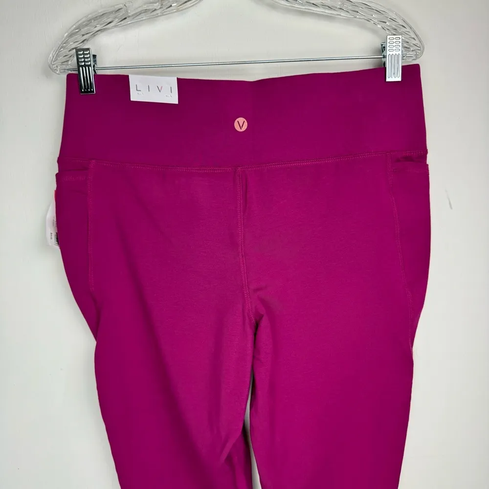 NWT Livi Active Sz 14/16 High Rise Stretch Crop Leggings Capri Pink Berry - Image 13