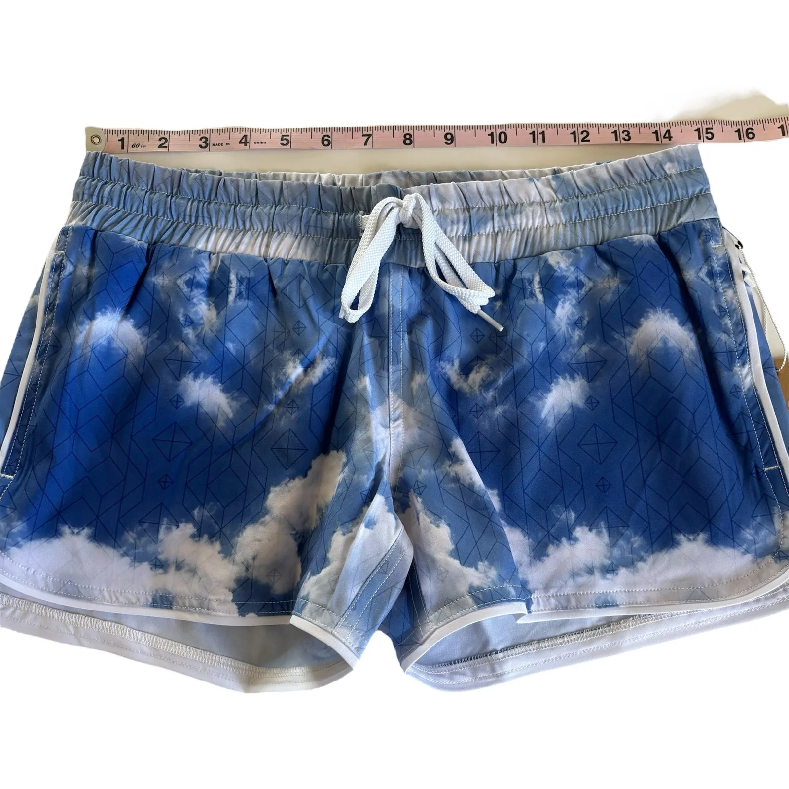 Niyama Sol Blue Sky Monsoon Drawstring Stretchy Sport Shorts Women’s Size Small - Image 5