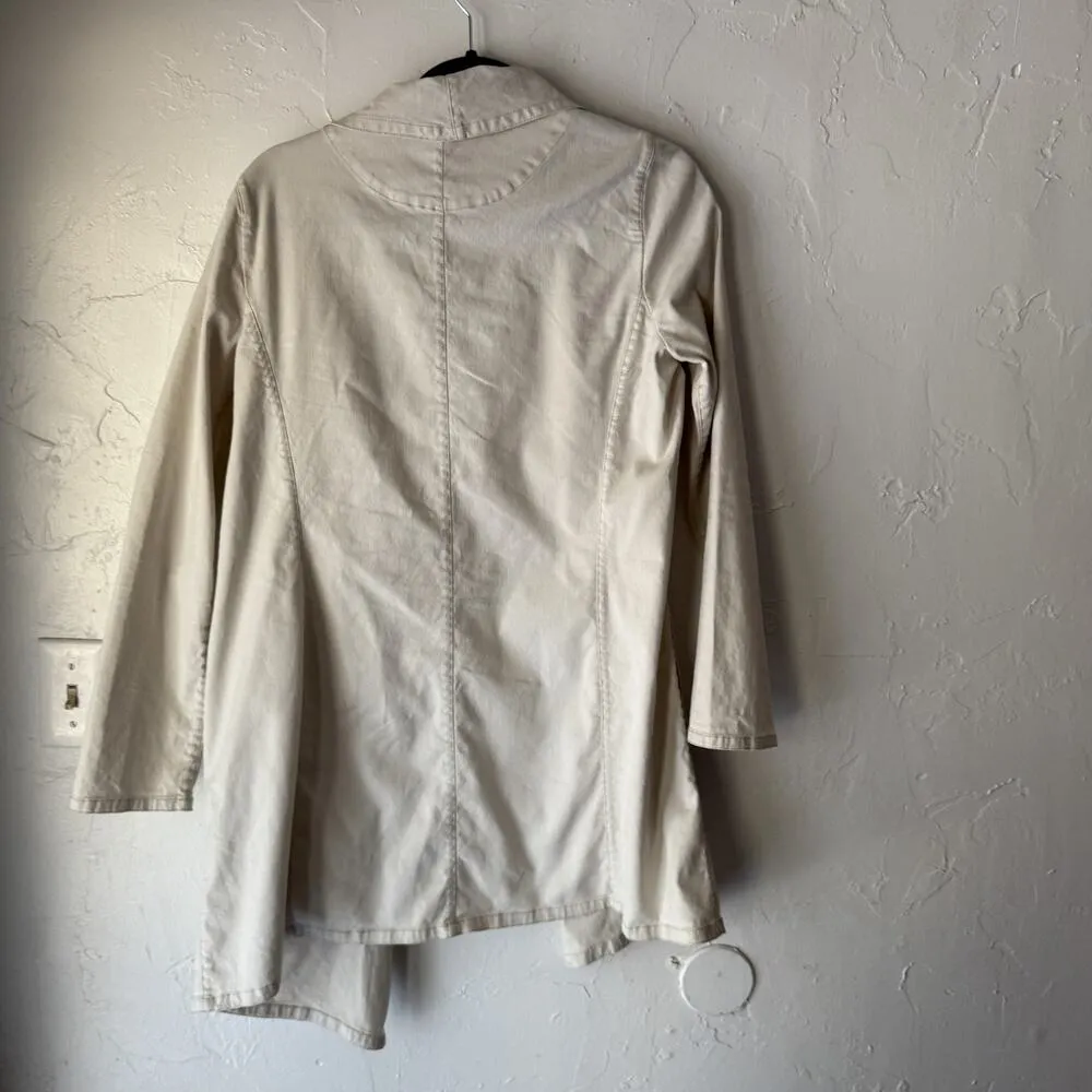 Peruvian Connection Jacket Womens Small Open Front Linen Blend Lightweight Drape - Image 8