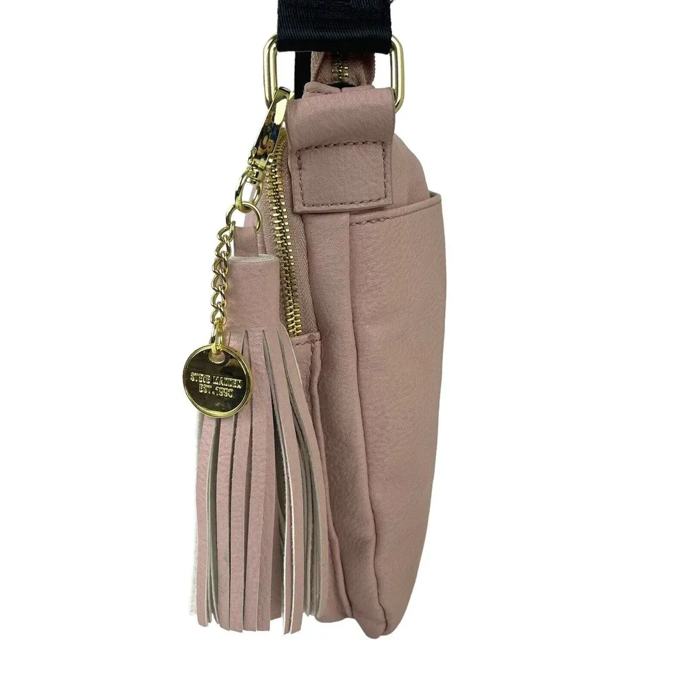 Steve Madden Bglamm Logo Embossed Blush Pink Crossbody Shoulder Bag tassel - Image 9