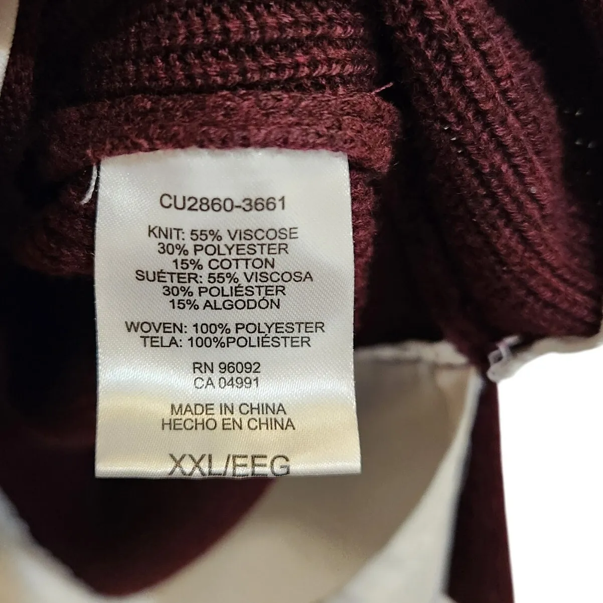 Hilary Radley Red Long Sleeve Crewneck Pullover Layered 2fer Sweater Size XXL - Image 8