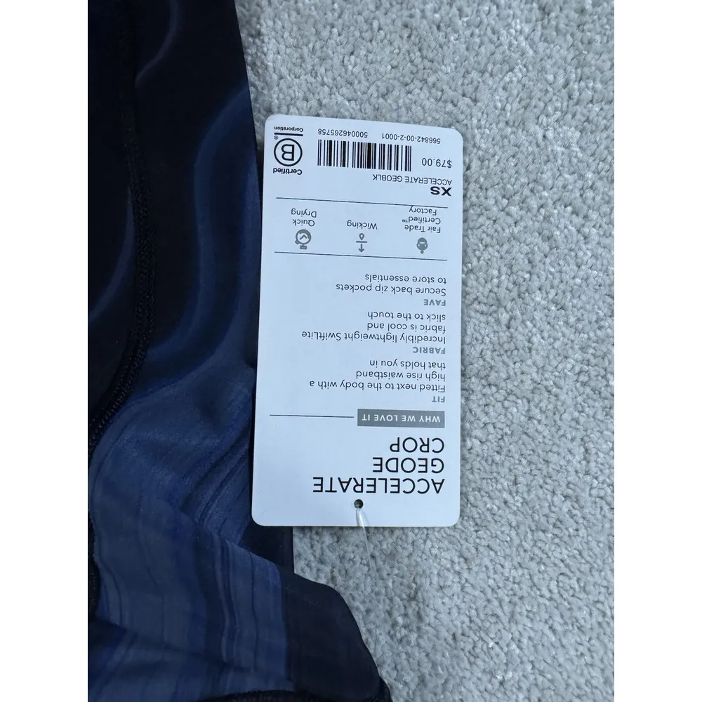 Athleta Accelerate Geode Crop Leggings Women's Size‎ XS Blue Purple High Rise - Image 8