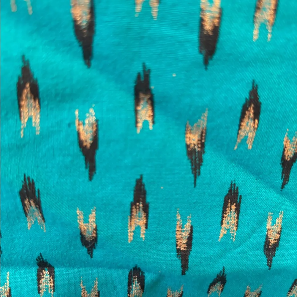 VTG  Reversible Printed 2 Button Cotton Vest M Teal Black Gold Vintage - Image 4