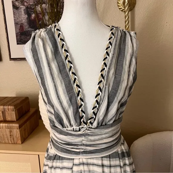 MISA Fournier Striped Maxi Cotton Bohemian Dress‎ Size Small - Image 7