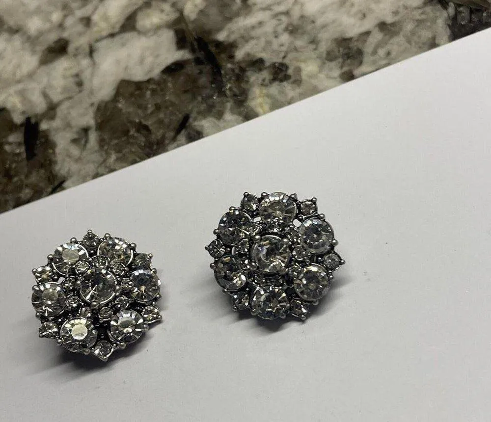 Women's Costume Earrings Rhinestone CLIP On Clip - Image 4