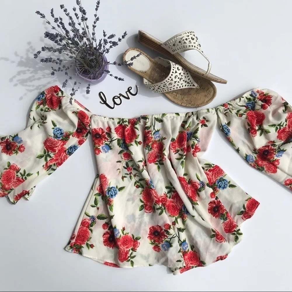 Meritt Off The Shoulder Floral Blouse - Image 3