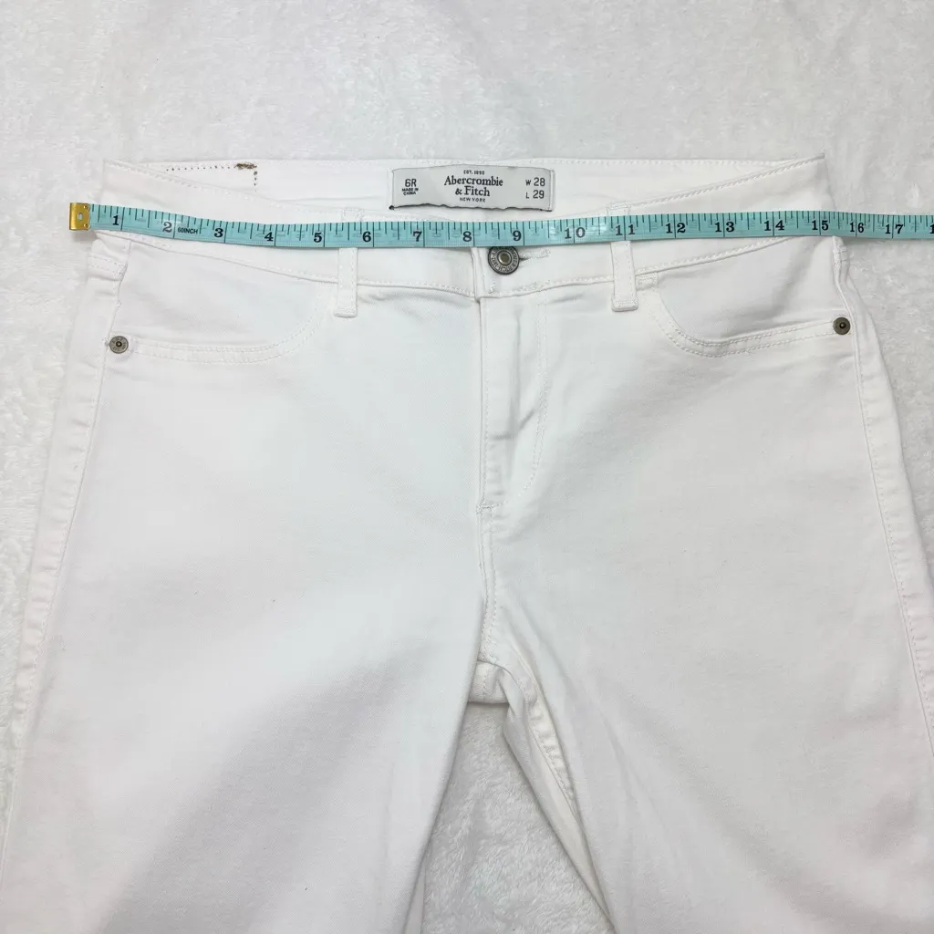 Abercrombie & Fitch JEGGING skinny Cotton Blend White Skinny Jeans size W28/L29 - Image 4