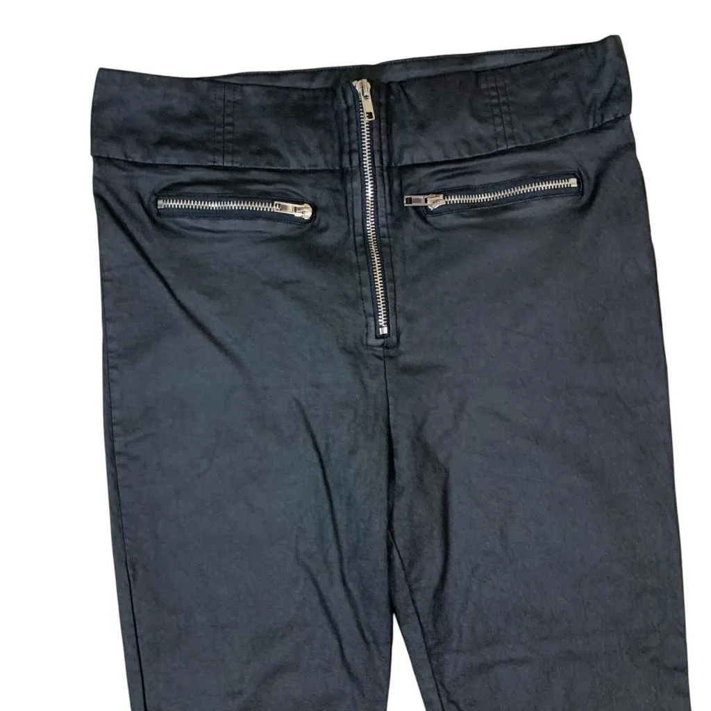 Princess Polly Black High Waisted Zipper Front Skinny Pants Size 10‎ Edgy Moto - Image 2