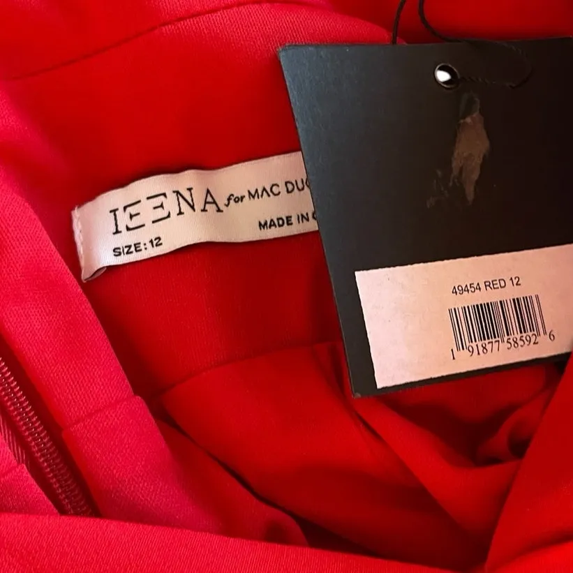 Mac Duggal Size 12 NEW Style 49454 Red Sleeveless V Neck Bow Detail Mermaid Gown - Image 8