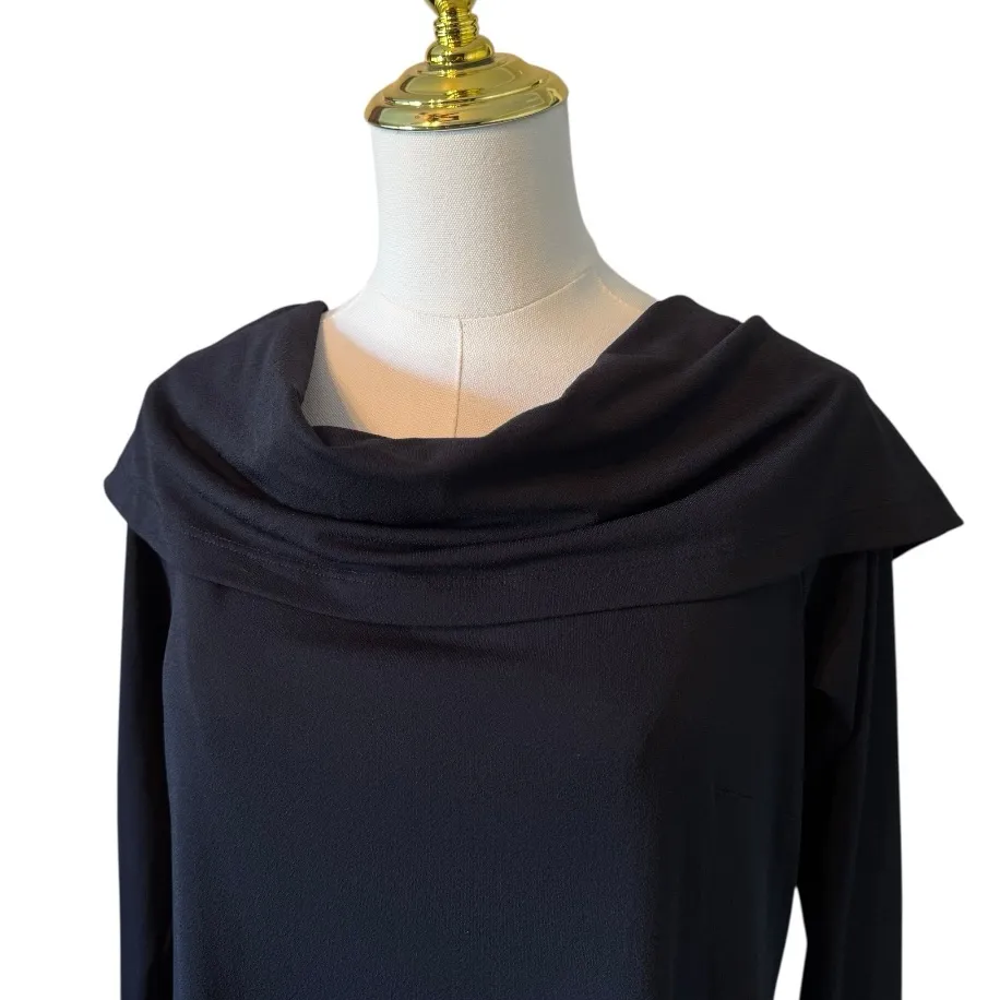 H&M Black Long Sleeve Cowl Neck Maxi Dress XL - Image 5