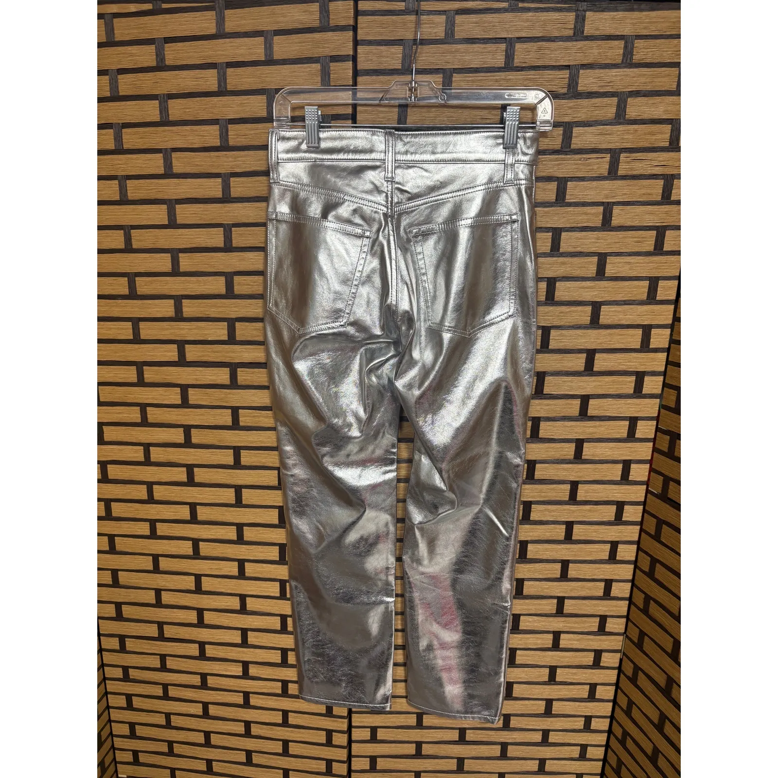 Gap Solver Metallic Cheeky Straight High Rise Pants Size 0P - Image 2