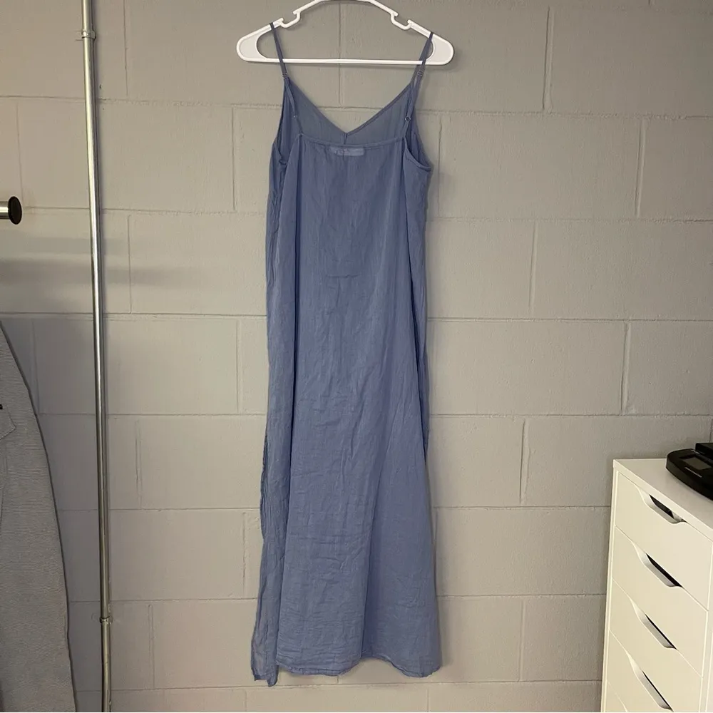 Roller Rabbit 100% Cotton Maxi Slip Dress in Blue Women’s Size Medium Nightgown - Image 4
