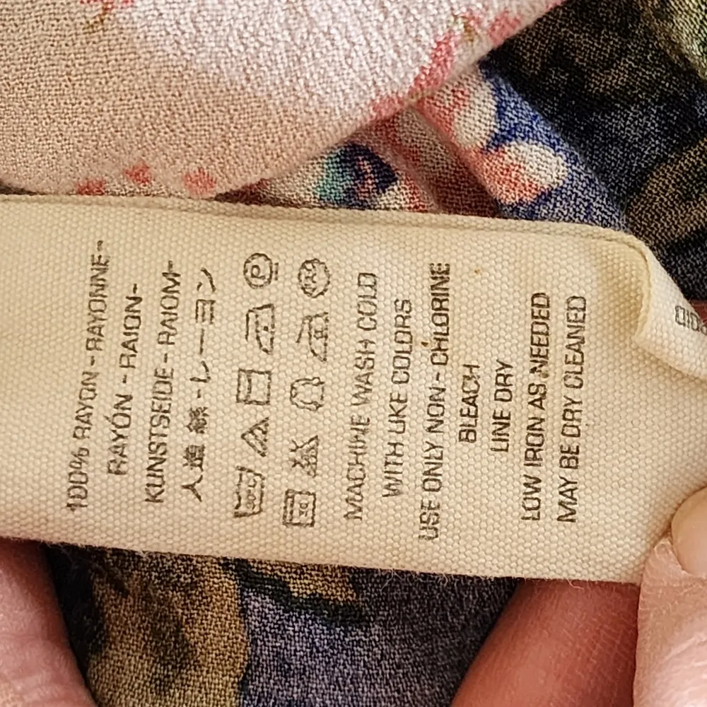 Free People Blue & Pink This Sweet Love Floral Tie Side Tank Size Small - Image 9