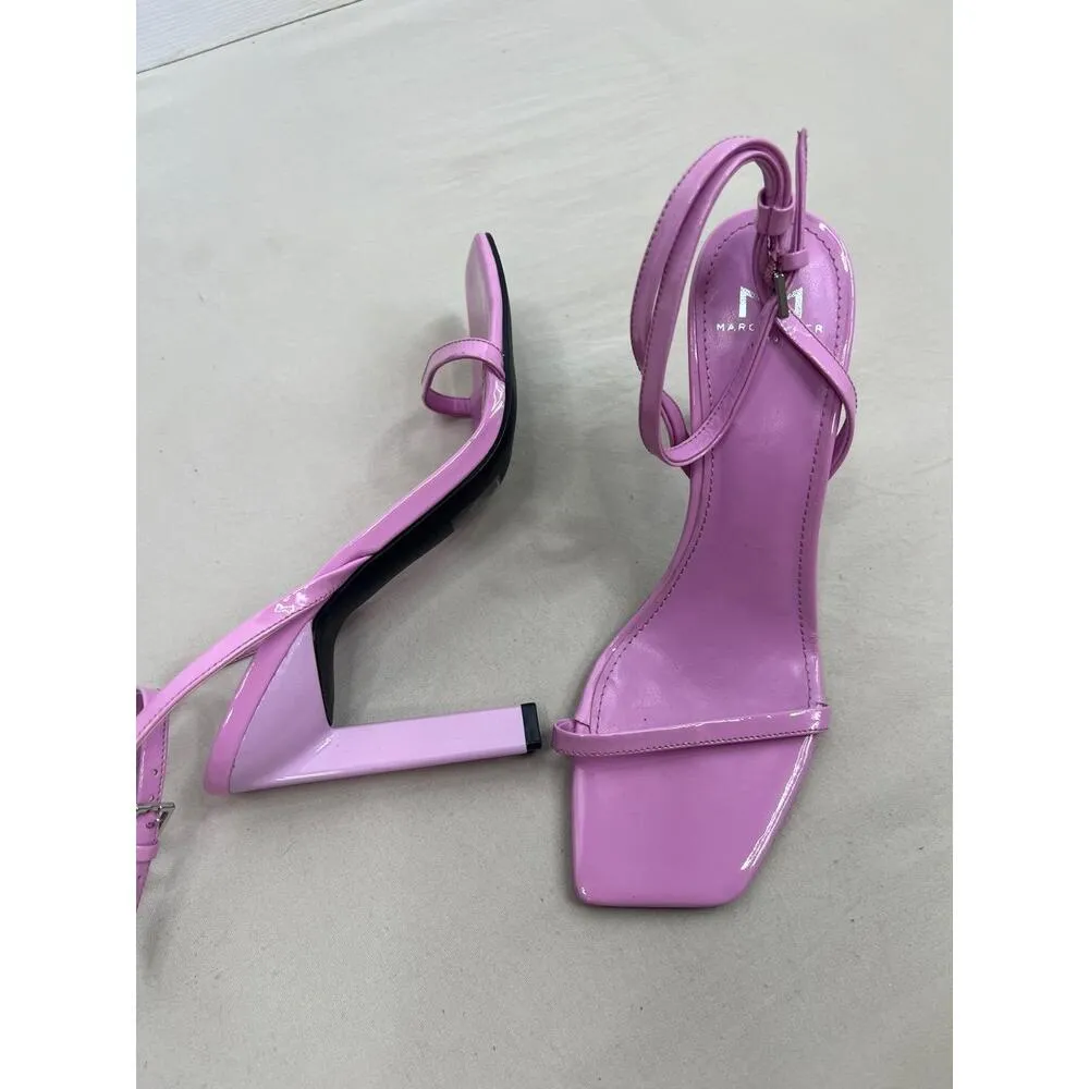 Marc Fisher Arthur Heels Size 7 Pink Strappy Square Toe Ankle Strap Modern Chic - Image 11