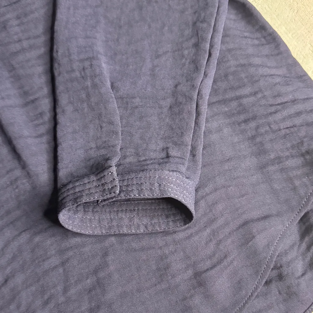 Rebecca Taylor Navy Blouse with Neck Tie - Image 4