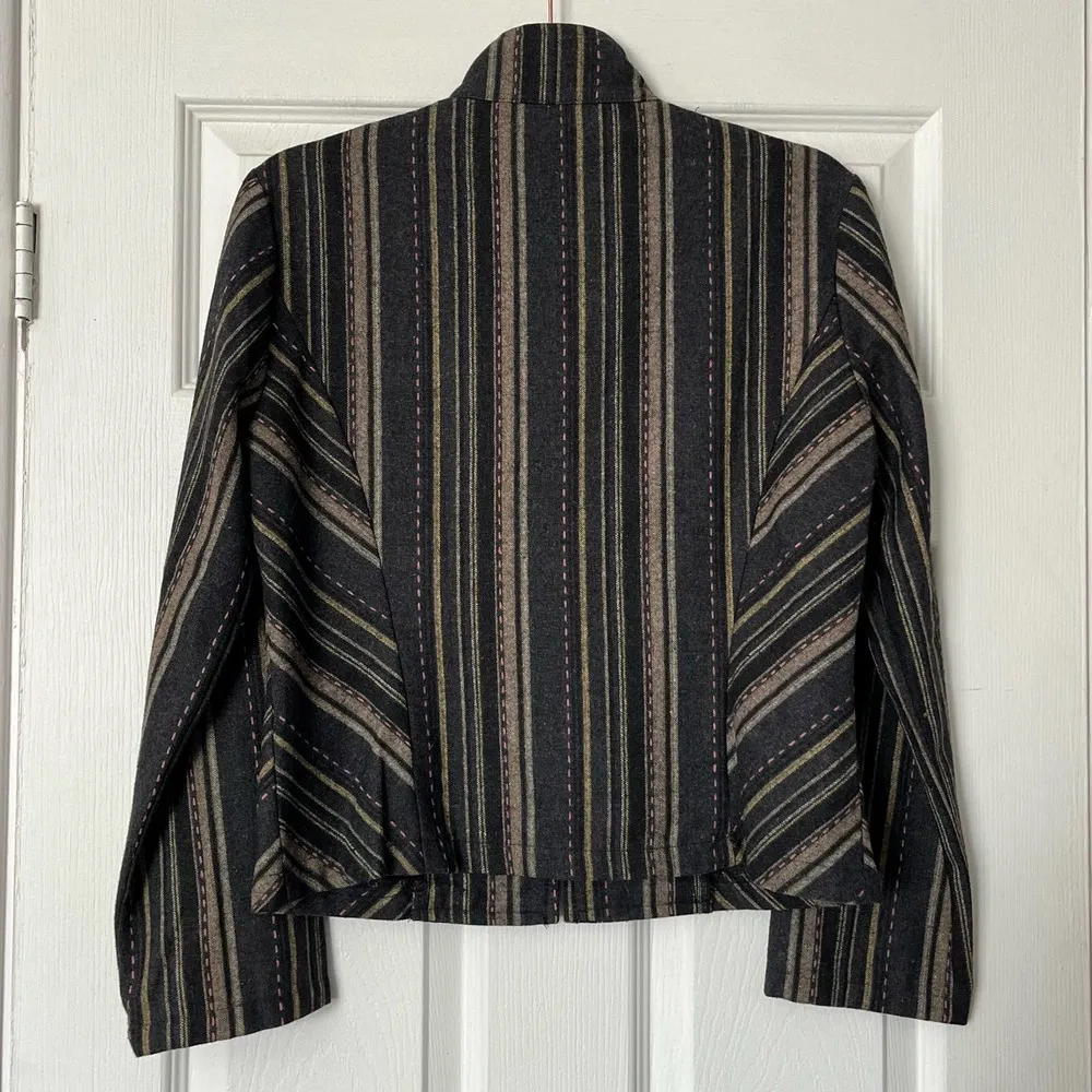 Final Touch  Wool Blend Striped Jacket - Size L - Image 4