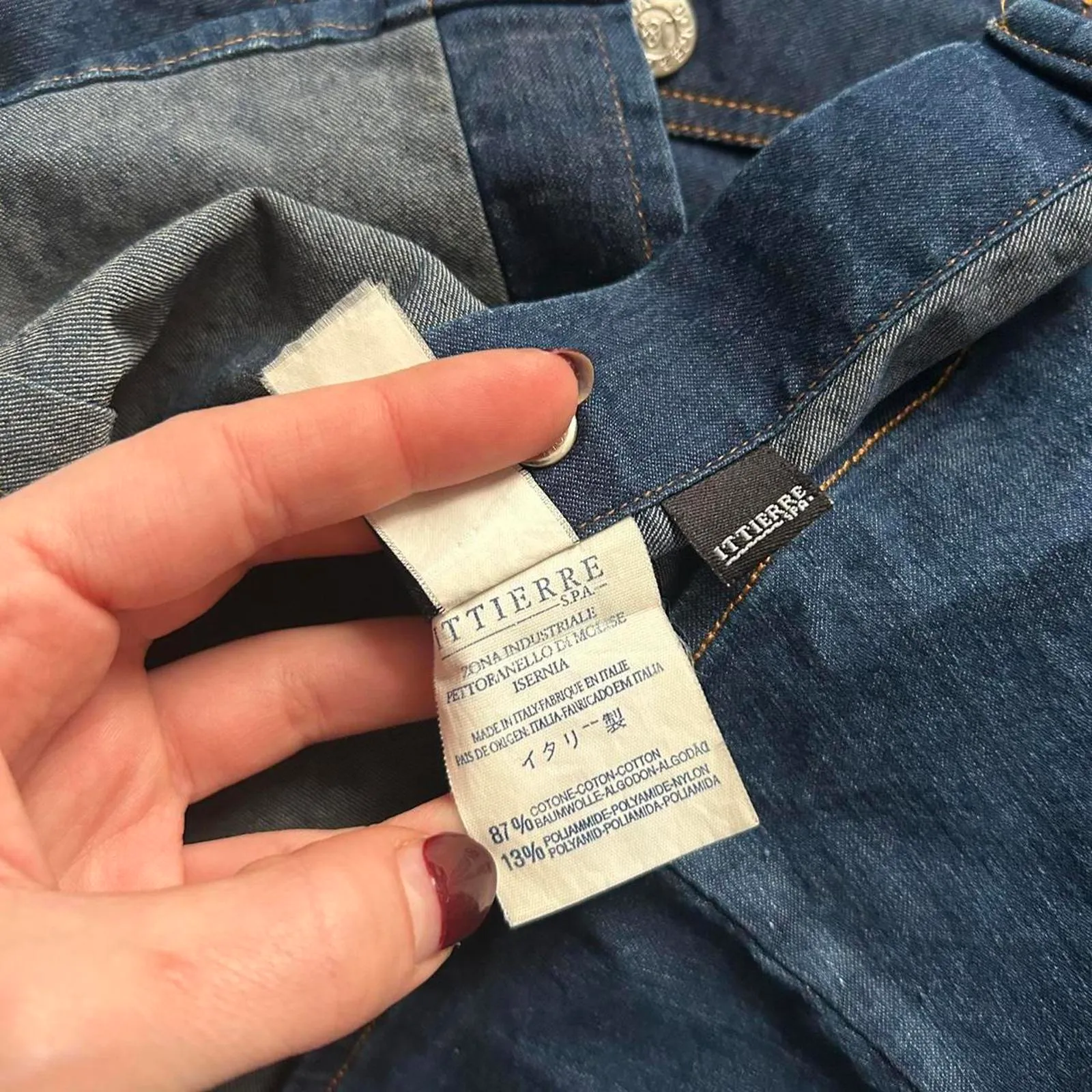 D&G Jeans Y2K denim slim fit short sleeve top with contrast tan stitching - Image 6