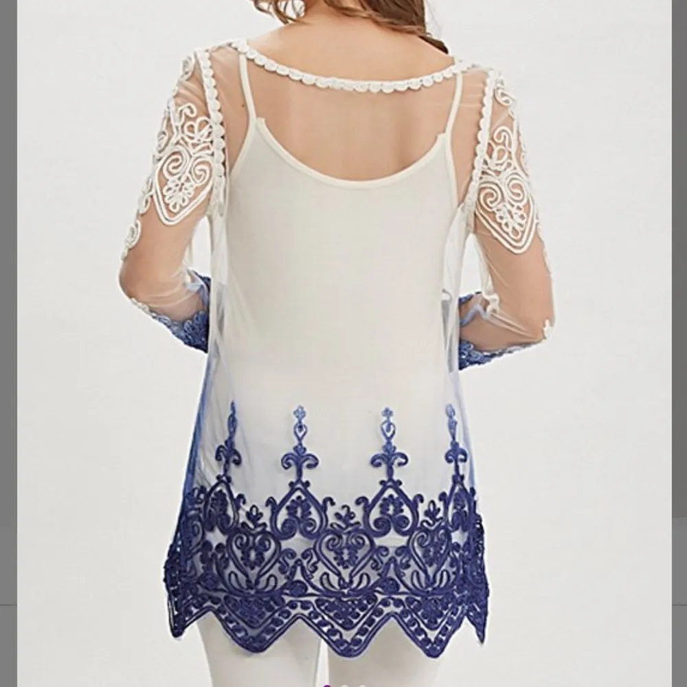 Simply Couture Dip-dye Mesh Tunic One Size - Image 2