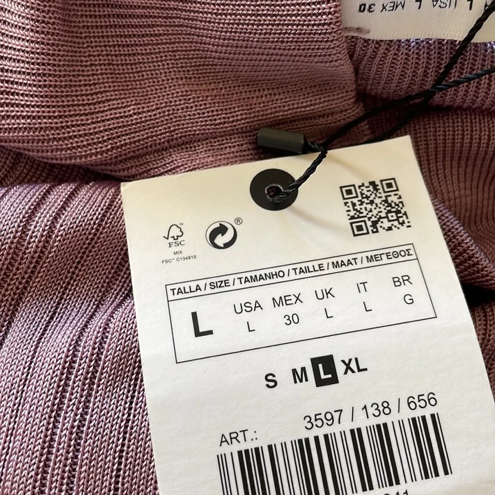 NWT Zara Mock Neck Ribbed Sweater Lightweight Lavender Large - Image 6