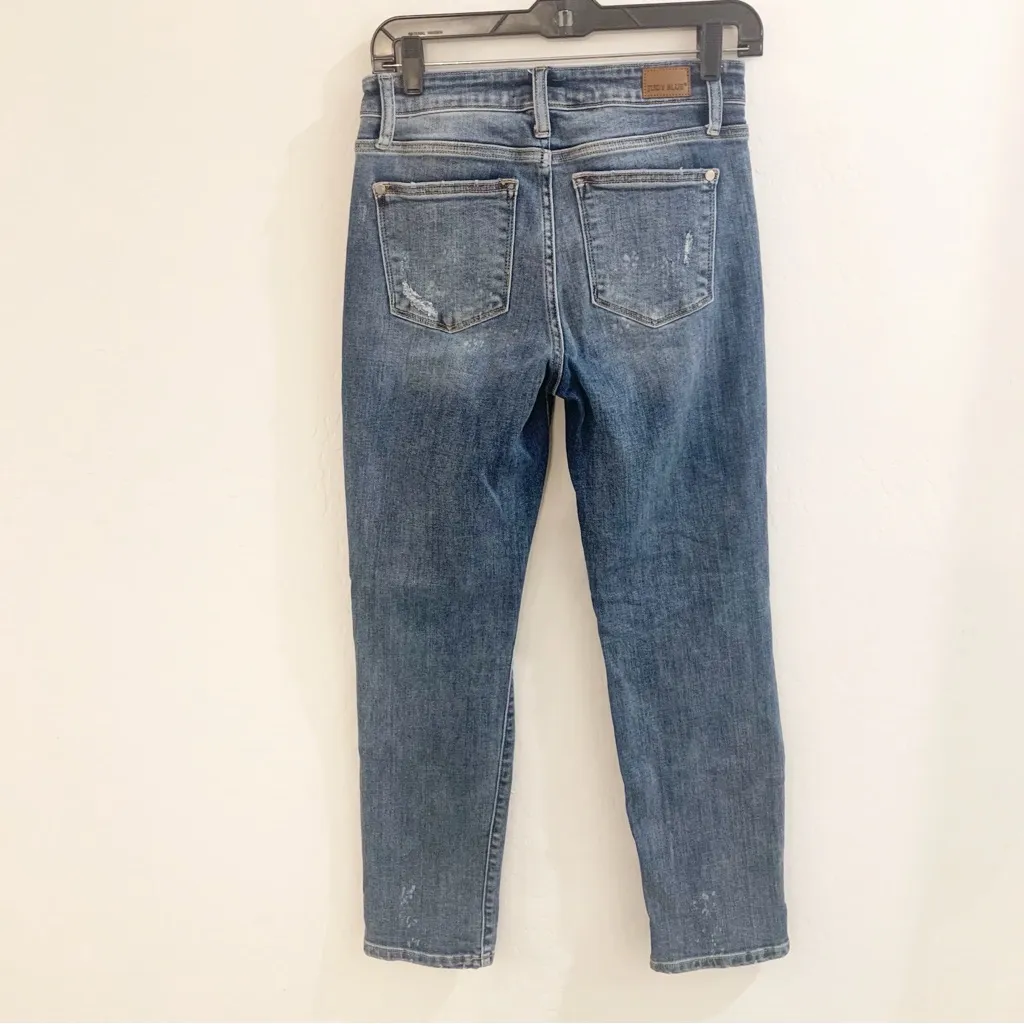 Judy Blue Boyfriend Fit Distressed Paint Splash Mid Rise Jeans Size 5/27 - Image 7