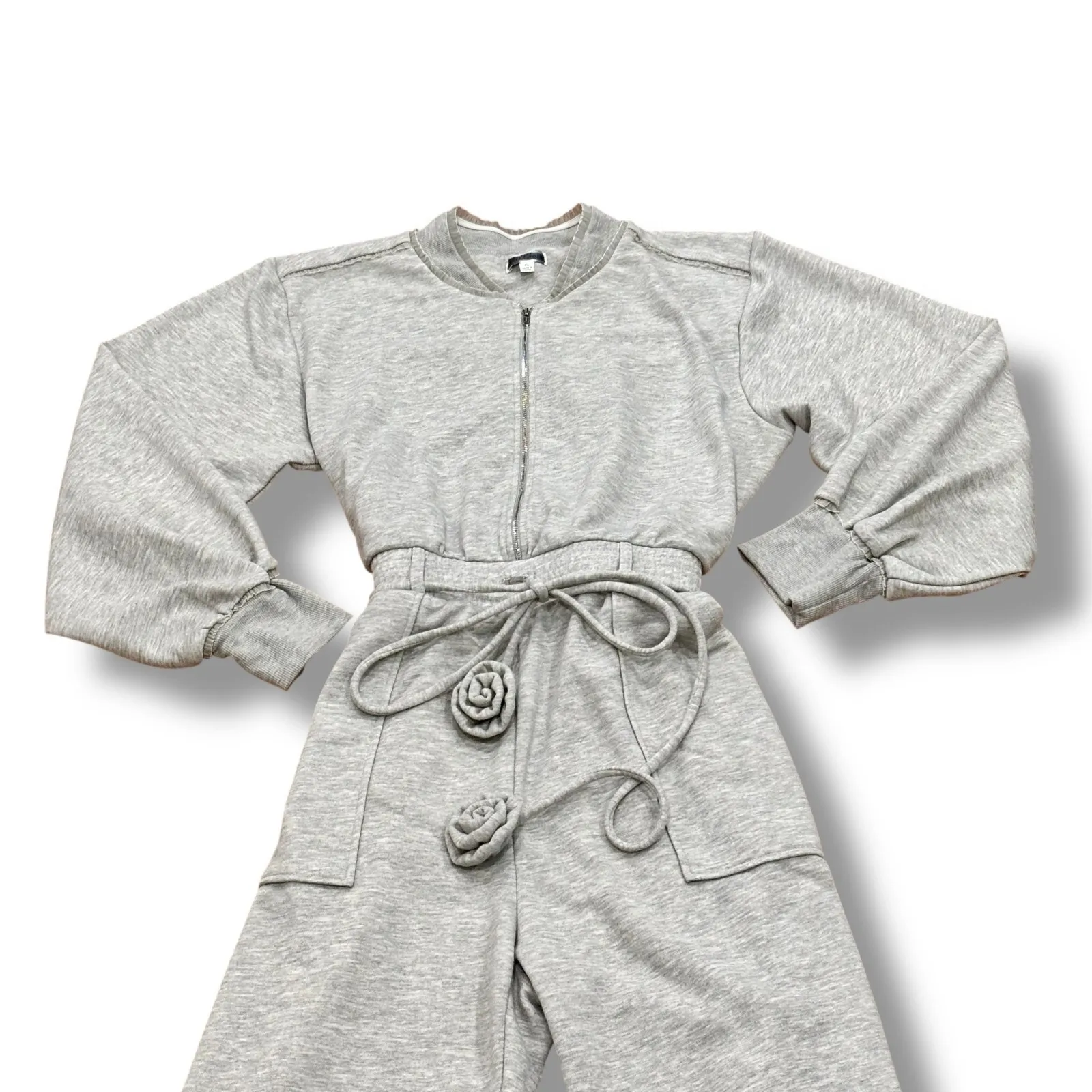 For Love and Lemons Size XL Yuna Gray Jumpsuit Sweatsuit Jumpsuit - Image 2
