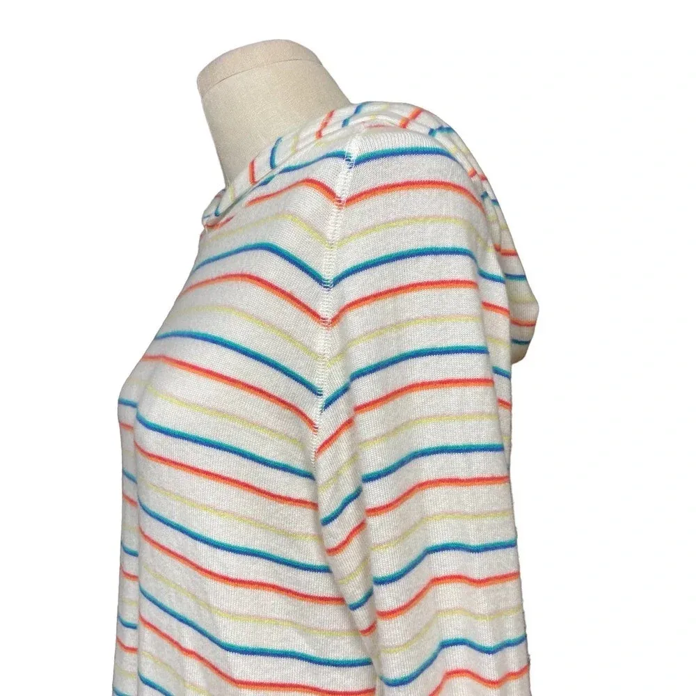 LNA Brushed Carly Striped Hoodie Sweater White Colorful‎ Size XS - Image 7