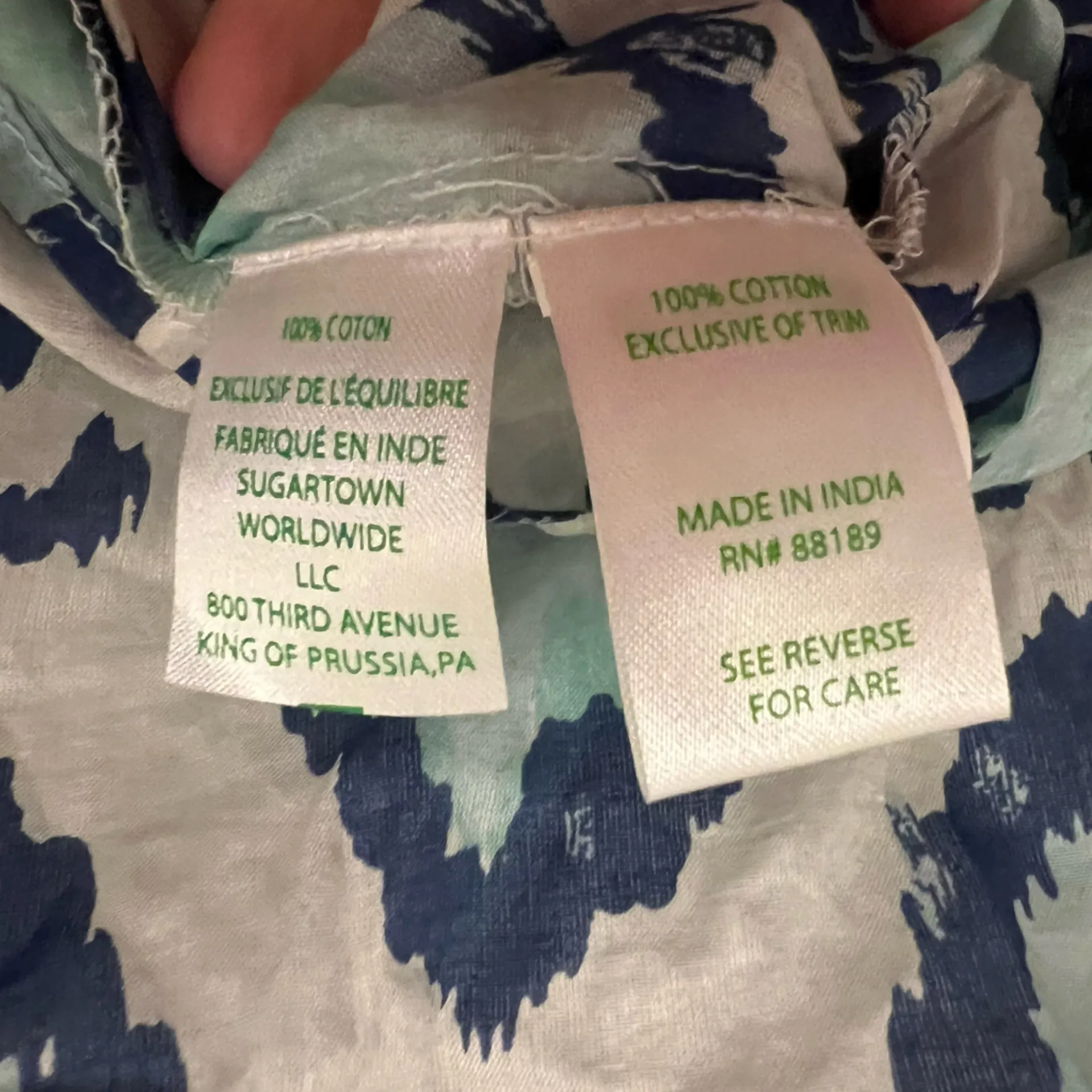 Lilly Pulitzer Sleeveless Lauren Top in White and Blue Hook You In Size XL - Image 6