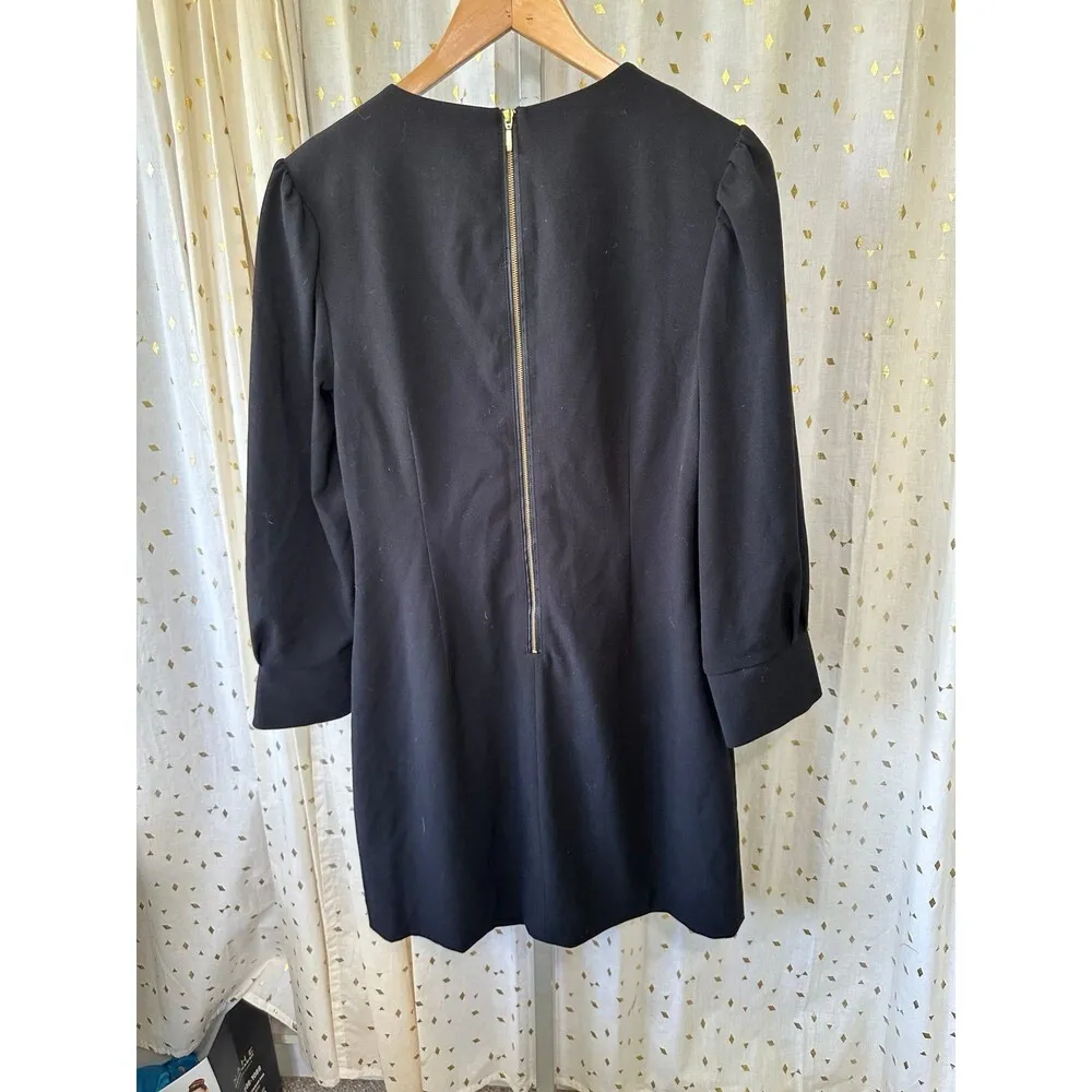 The Limited Women's Black Crepe Long Sleeve Back Shift Shift Mini Dress 10 - Image 3