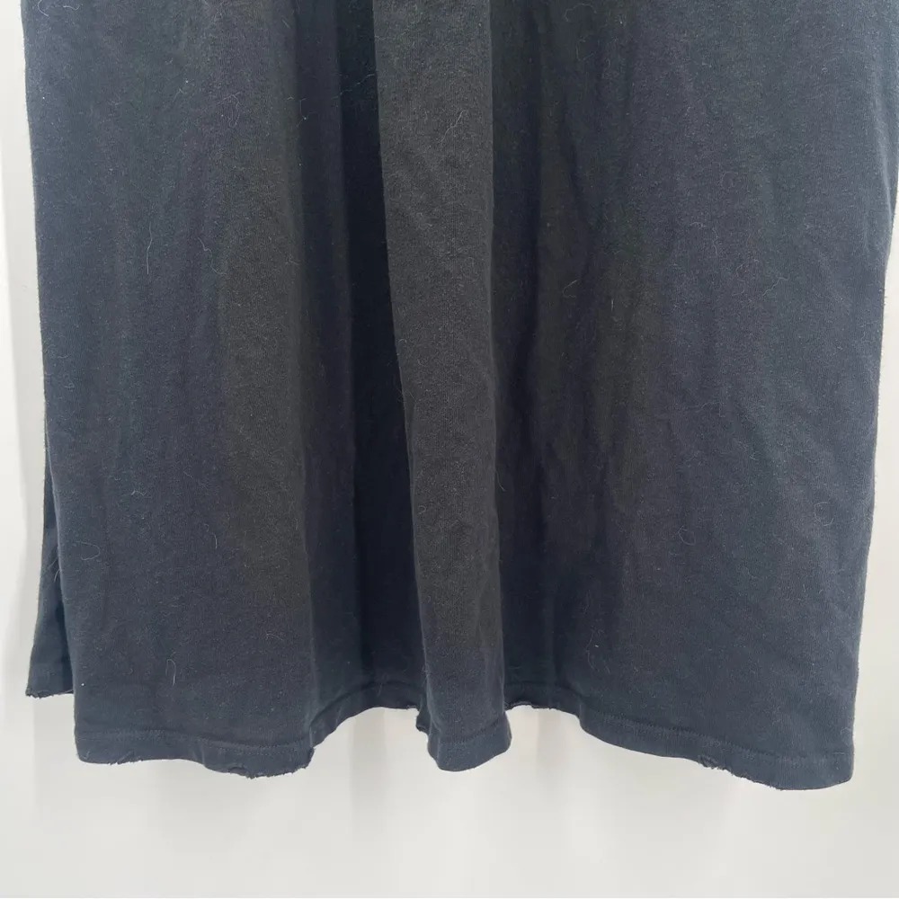 WILDFOX Small Dress Maxi Black Embroidered Logo High Side Slits Cotton Long - Image 13