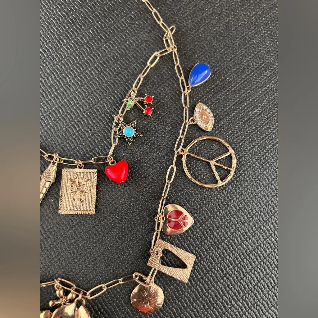 Free People Maxamillion Charm Necklace Gold Charm Necklace - Image 6