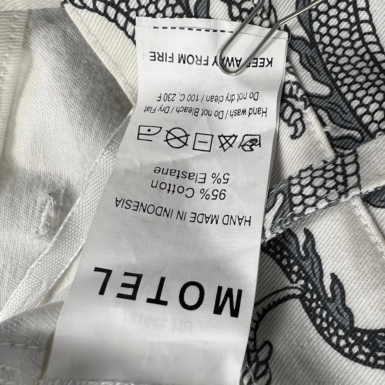 MOTEL Rocks Zoven Trousers Dragon Rope White High Waist 32" Inseam Size M - Image 11