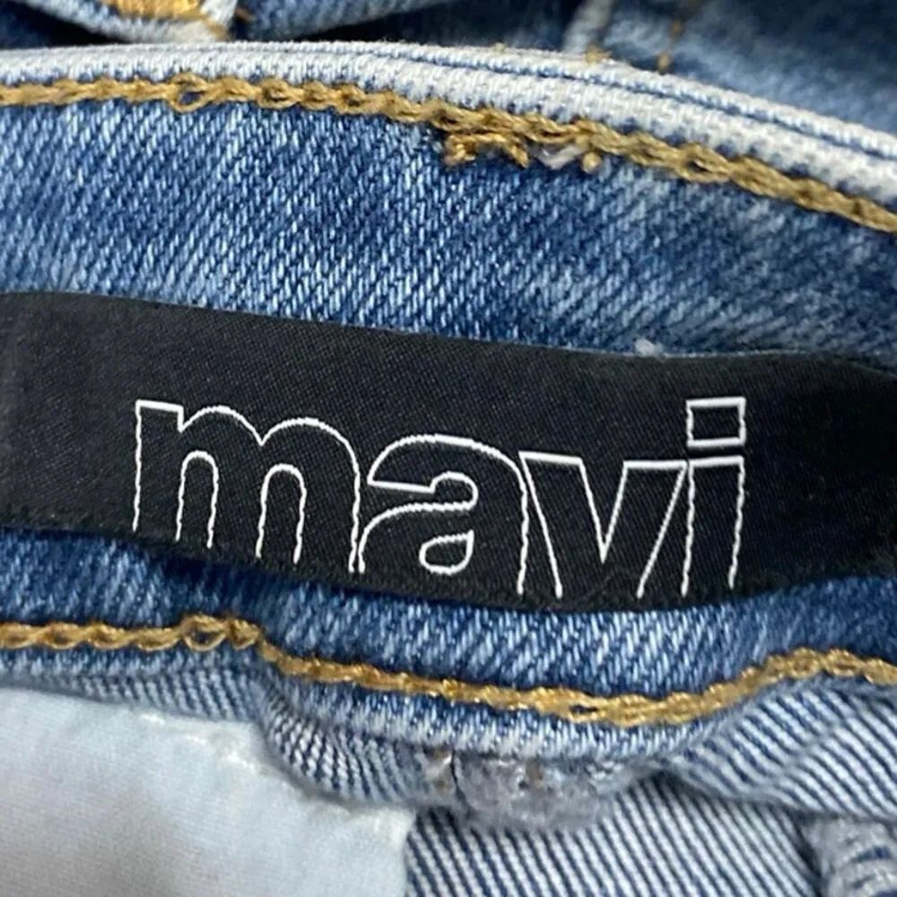 Mavi Maria Slit Women's Blue High Rise Distressed Flare Bootcut Denim Jeans 26 - Image 4