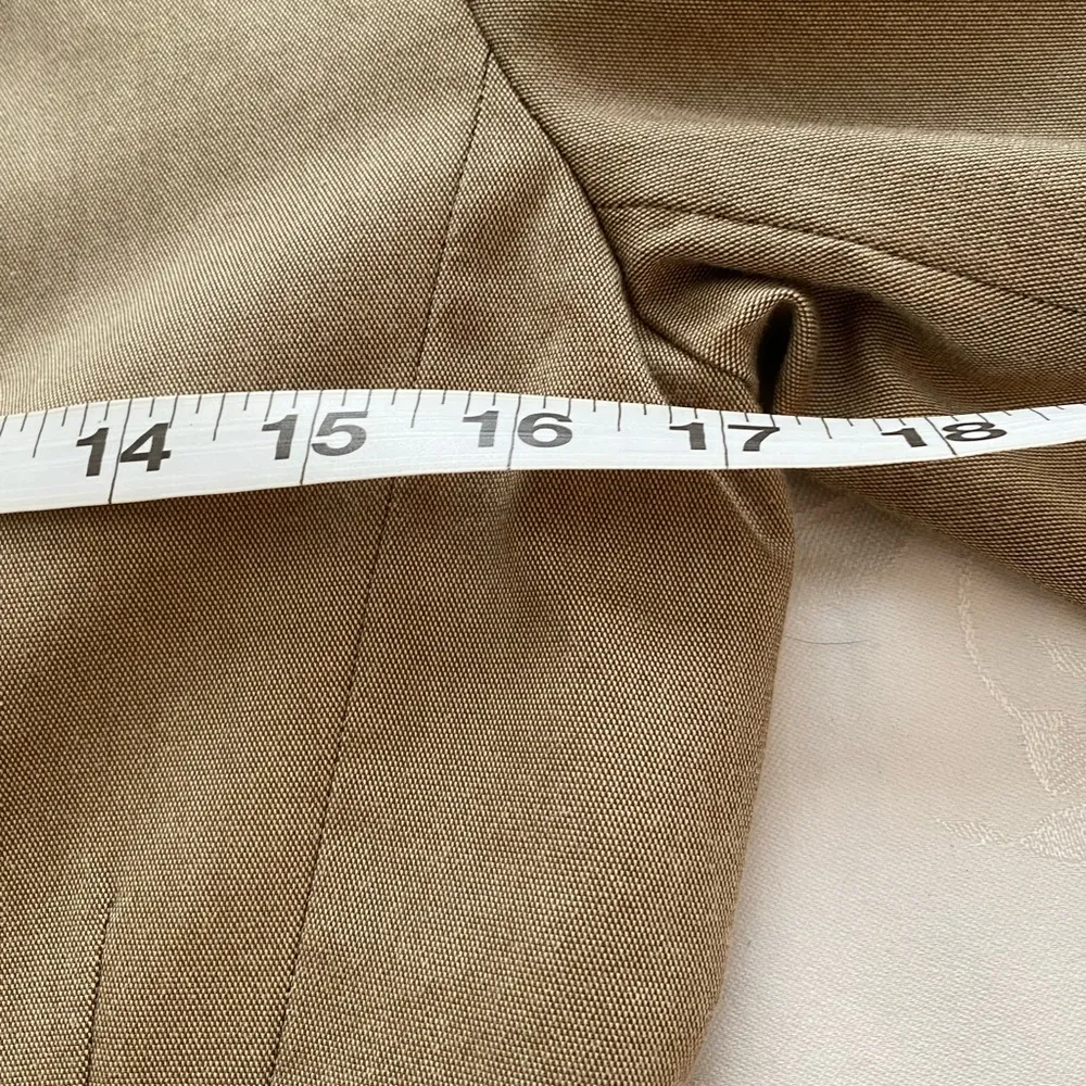 Max Studio Cotton Blend Tan Long Sleeve Jacket sz 6 - Image 6