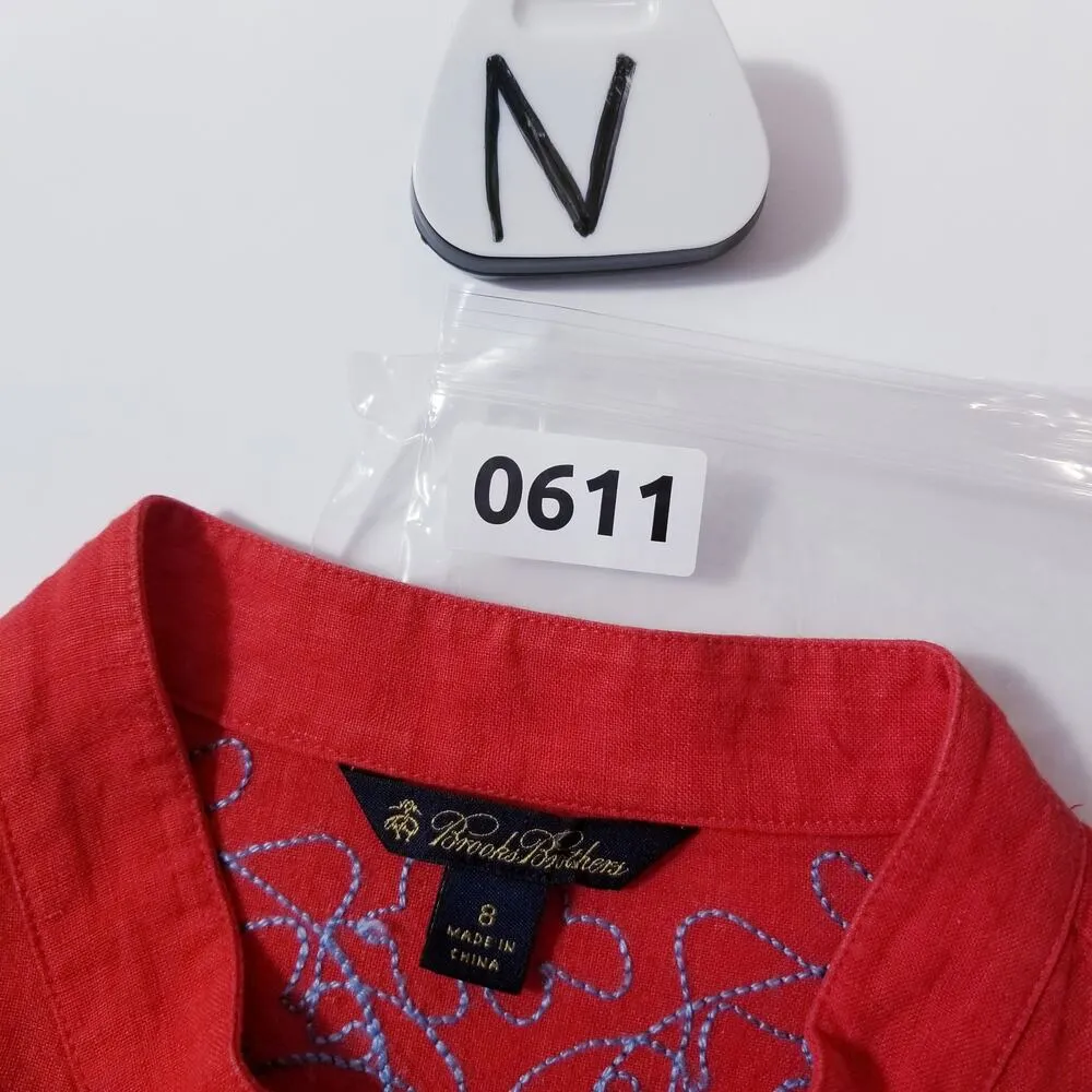 Brooks Brothers Embroidered Linen Tunic Blouse Lagenlook Summer - Image 12