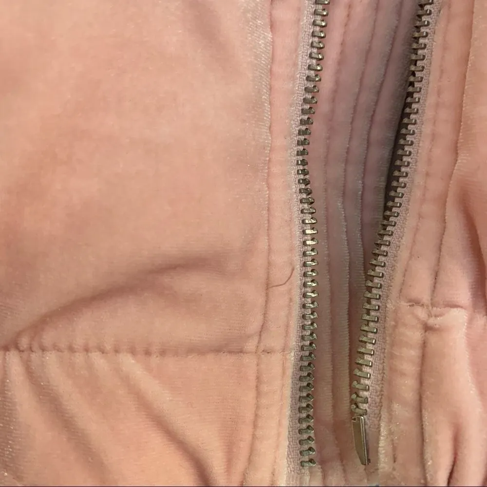 GAP pink down alternative crushed velvet coat - Image 4