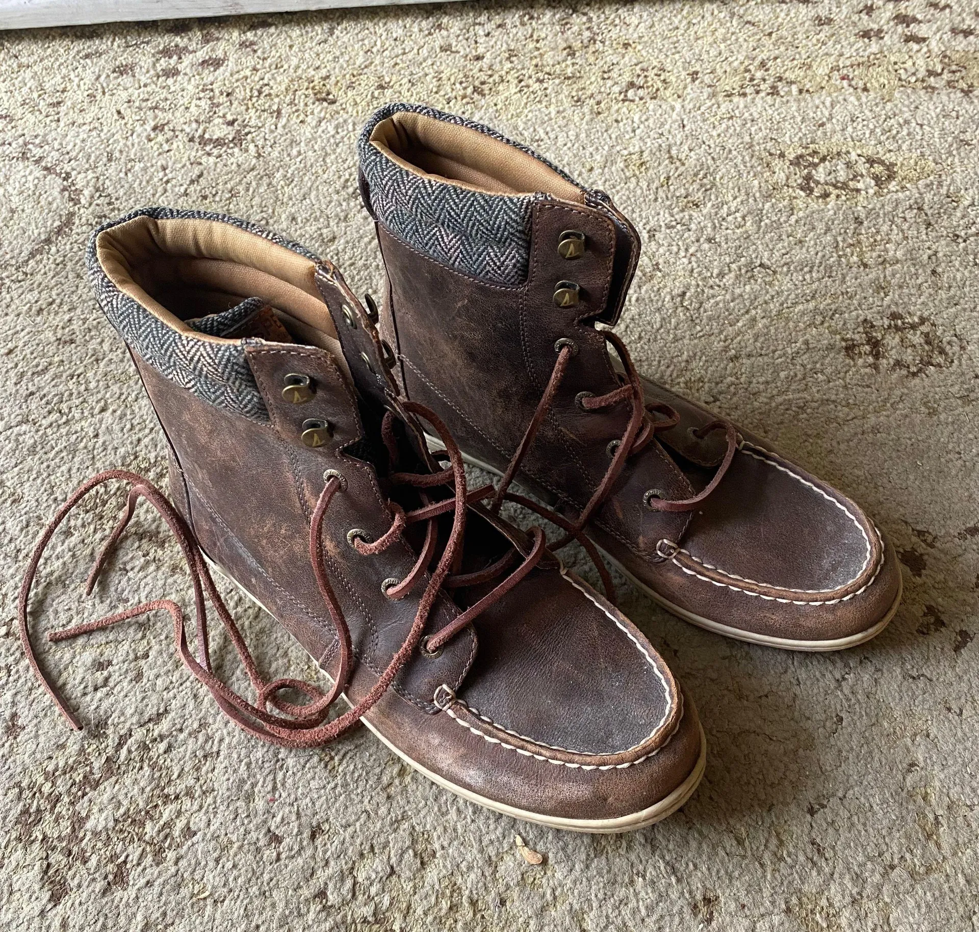 Sperry Distressed Brown Leather Booties - Image 2