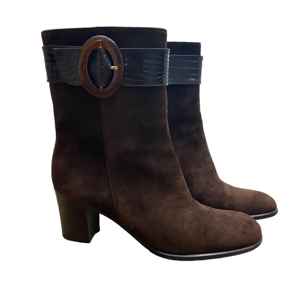 Salvatore Ferragamo Brown Suede Pants Boots - Image 2