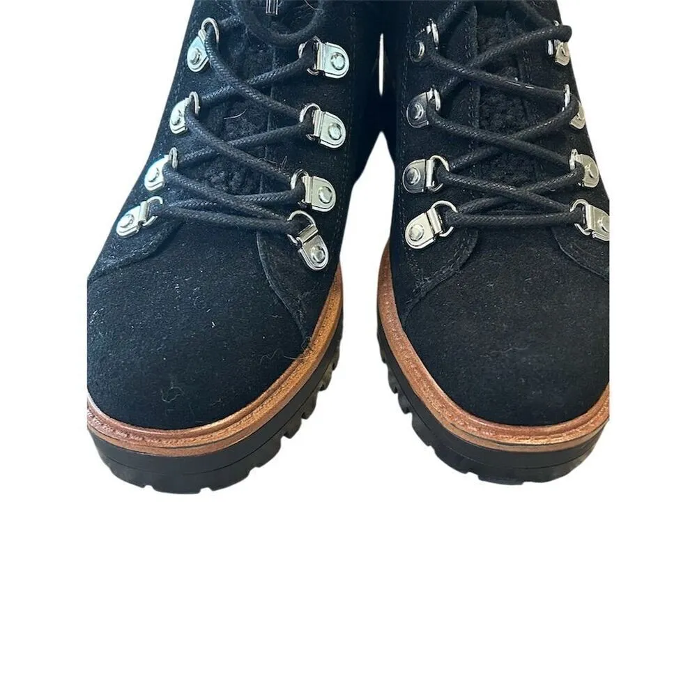 Marc Fisher Women's Combat Boots Black Suede Size 6.5 Lace Up - Image 7