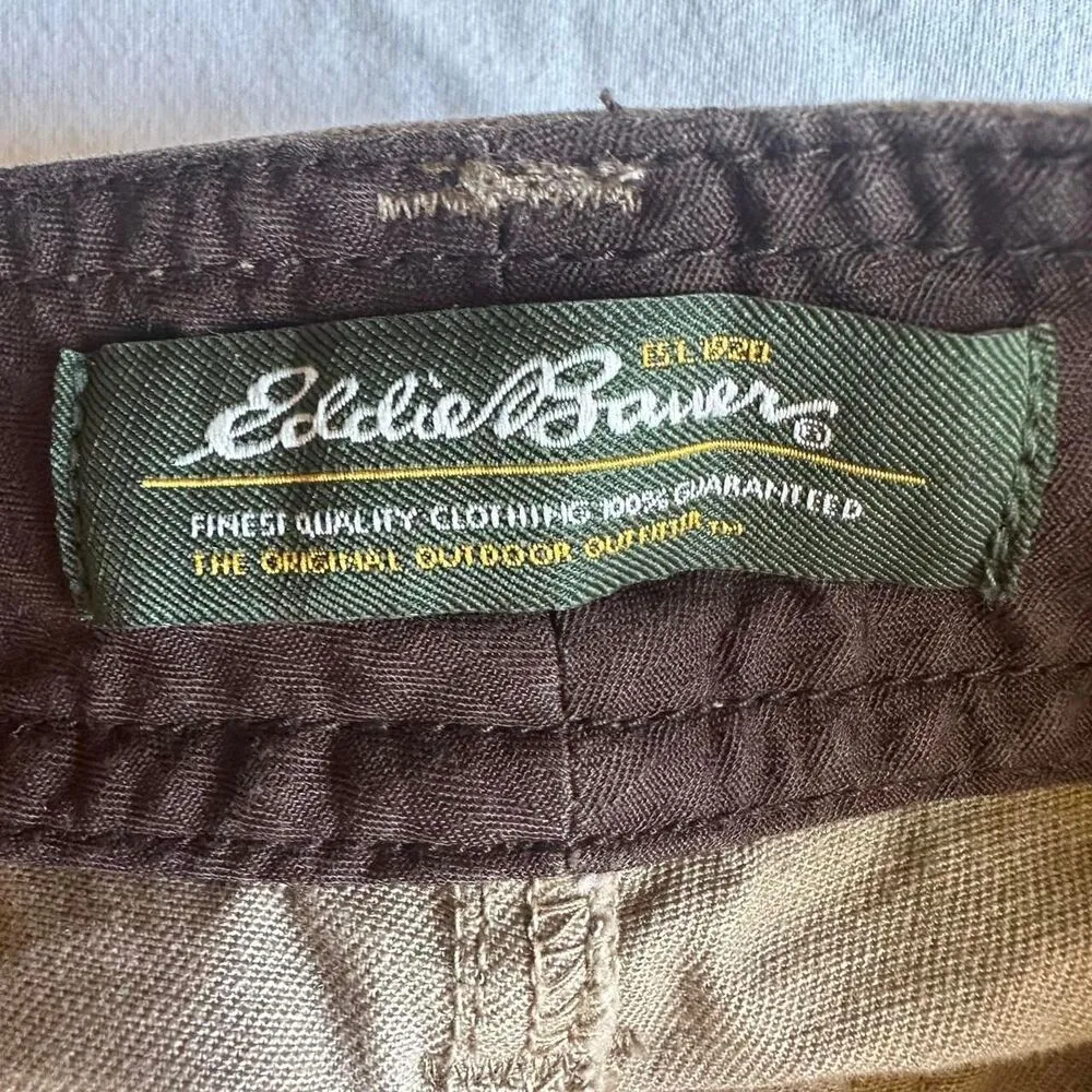 Eddie Bauer 90s Tan & Brown Plaid Low Waisted Wide Leg Pants Sz 2 Downtown Girl - Image 3