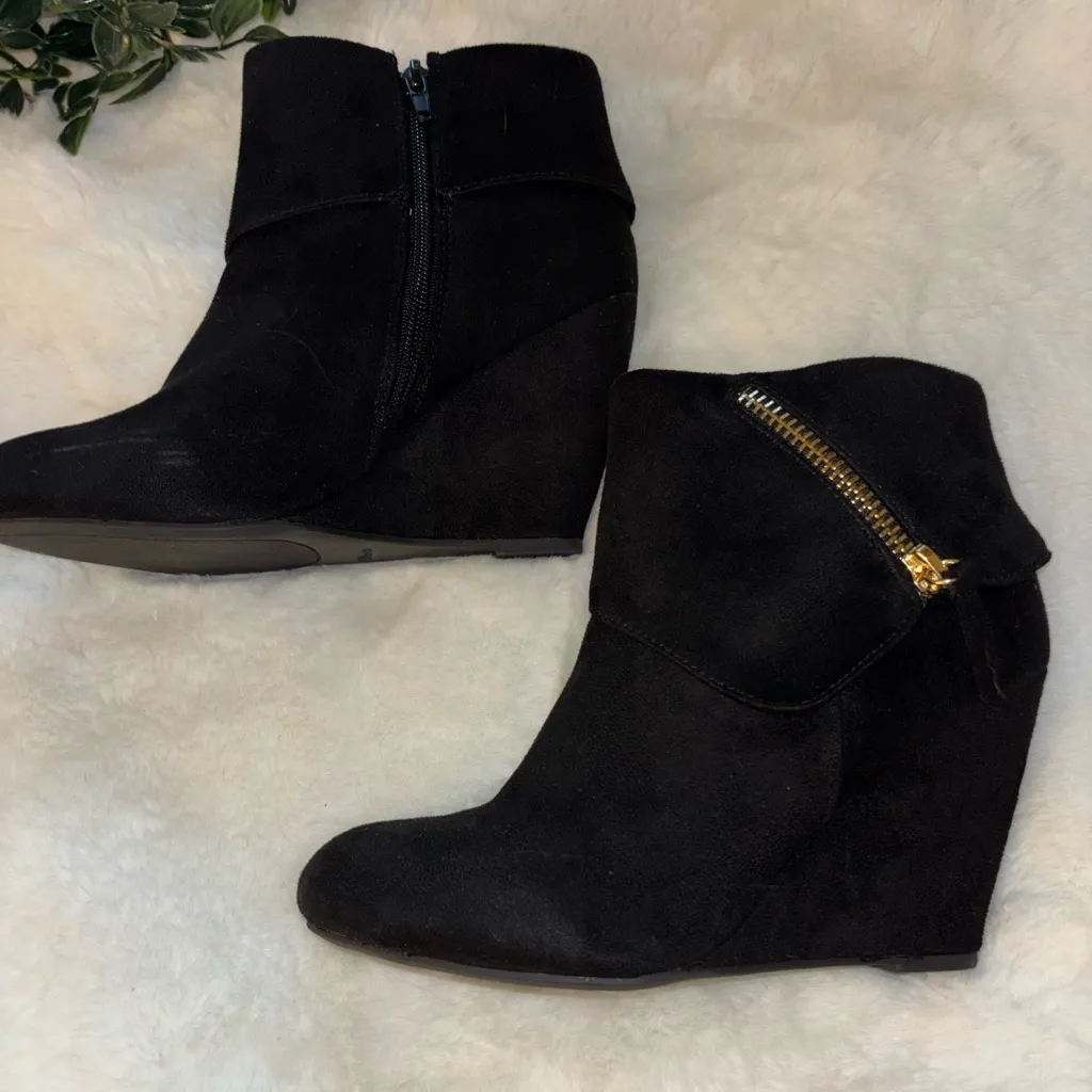 Women’s size 8 black Sexy Wedge Comfortable Ankle Boots Sexy Classic style - Image 4