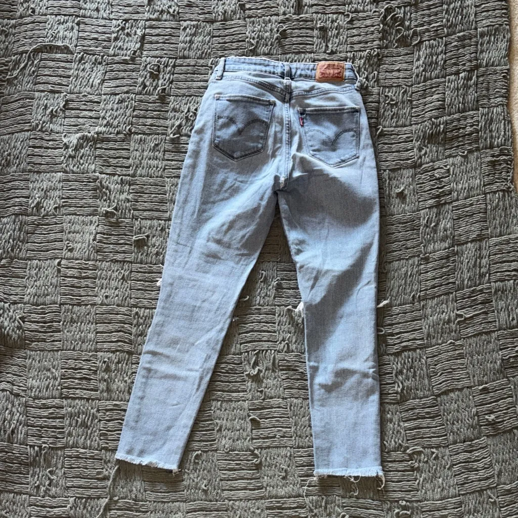 Levi's Light Blue Ripped Skinny Jeans - Image 4