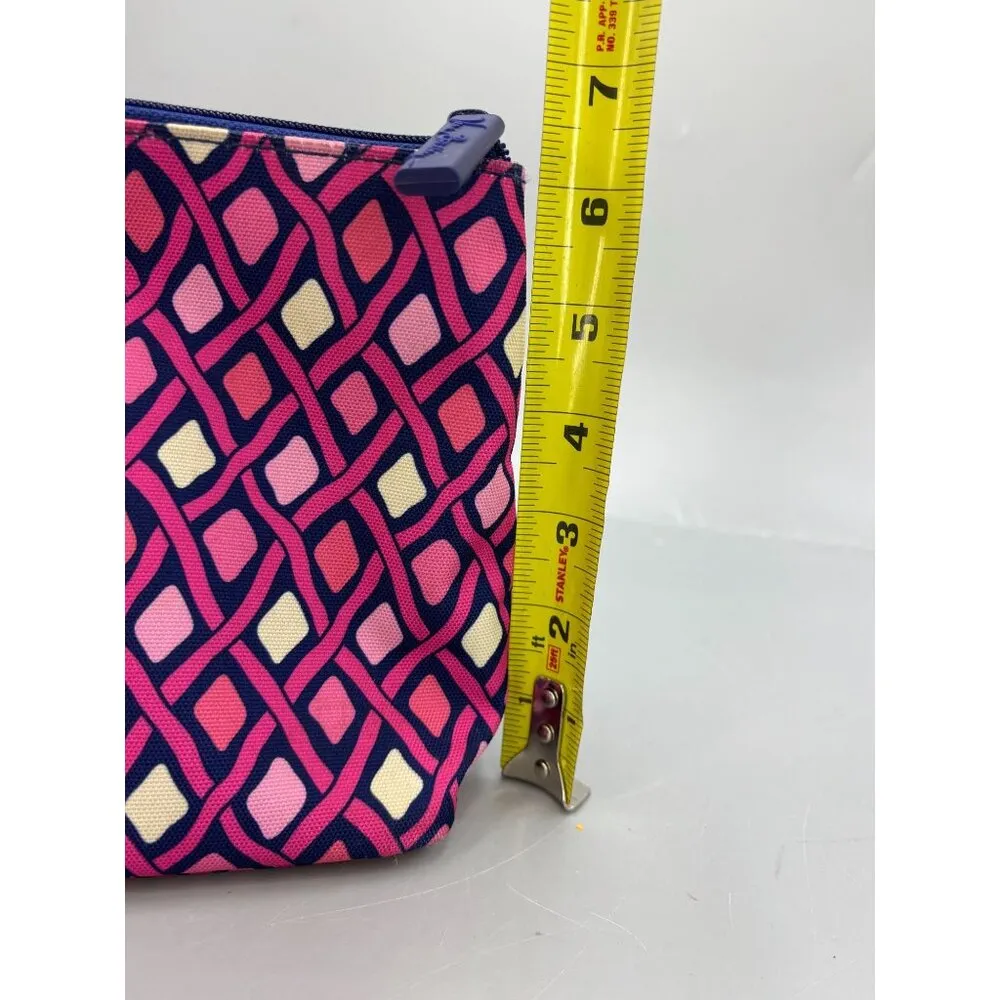 Vera Bradley KATALINA PINK DIAMONDS Patterned Cosmetic Bag Zipper Closure - Image 8